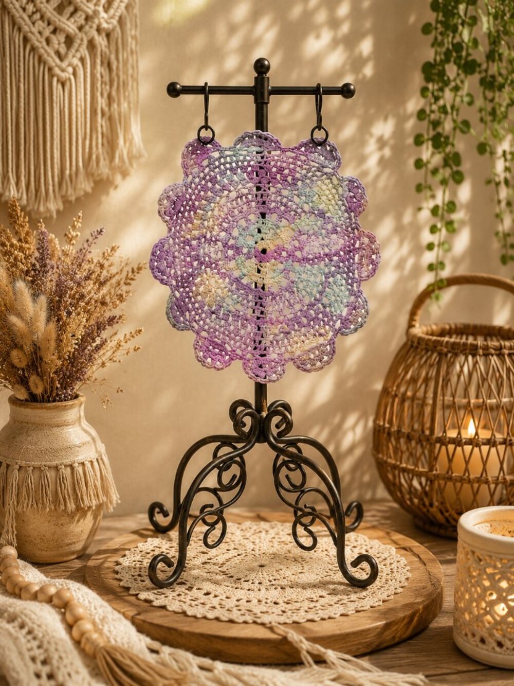 Hand-Dyed & Revived Vintage Crocheted Doily